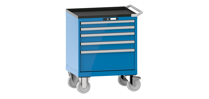 Armoire à tiroirs Lista 36 x 27E  H 96,2 x L 71,7 x P 57,2 cm 5 tiroirs, roues Ø 16 cm Key Lock