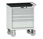 Armoire à tiroirs Lista 36 x 27E  H 96,2 x L 71,7 x P 57,2 cm 5 tiroirs, roues Ø 16 cm Key Lock