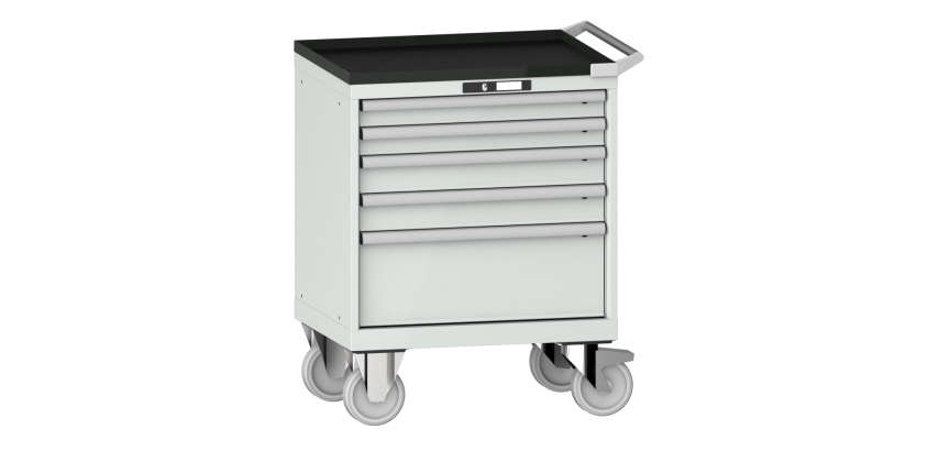 Armoire à tiroirs Lista 36 x 27E  H 96,2 x L 71,7 x P 57,2 cm 5 tiroirs, roues Ø 16 cm Key Lock
