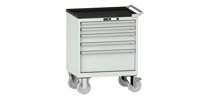 Armoire à tiroirs Lista 36 x 27E  H 96,2 x L 71,7 x P 57,2 cm 5 tiroirs, roues Ø 16 cm Key Lock