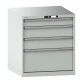 LISTA - Armoire à tiroirs 36x36E (LxPxH) 717x725x800mm 4 tiroirs (1x100/2x150/1x300) 75kg KEY Lock Gris clair RAL 7035