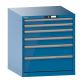 LISTA - Armoire à tiroirs 36x36E (LxPxH) 717x725x800mm 6 tiroirs (2x75/2x100/1x150/1x200) 75kg KEY Lock Bleu clair RAL 5012