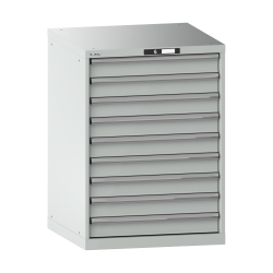 LISTA - Armoire à tiroirs 36x36E (LxPxH) 717x725x1000mm 9 tiroirs (9x100) 200kg KEY Lock Gris clair RAL 7035