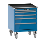 Armoire à tiroirs Lista 36 x 36E  H 85 x L 71,7 x P 72,5 cm 5 tiroirs, roues Ø 16 cm Key Lock