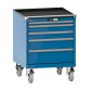 LISTA - Armoire à tiroirs mobile 36x36E (LxPxH) 717x725x962mm 5 tiroirs (1x50/2x100/1x150/1x200) 75kg roues en caoutchouc Ø160mm KEY Lock Bleu clair RAL 5012