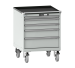 Armoire à tiroirs Lista 36 x 36E  H 85 x L 71,7 x P 72,5 cm 5 tiroirs, roues Ø 16 cm Key Lock