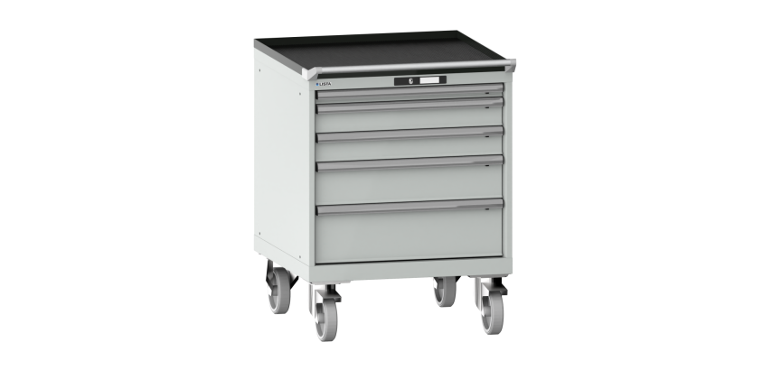 Armoire à tiroirs Lista 36 x 36E  H 85 x L 71,7 x P 72,5 cm 5 tiroirs, roues Ø 16 cm Key Lock