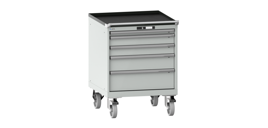 Armoire à tiroirs Lista 36 x 36E  H 85 x L 71,7 x P 72,5 cm 5 tiroirs, roues Ø 16 cm Key Lock