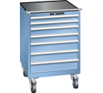 Armoire à tiroirs Lista 36 x 36E  H 111,2 x L 71,7 x P 72,5 cm 7 tiroirs, roues Ø 16 cm Key Lock