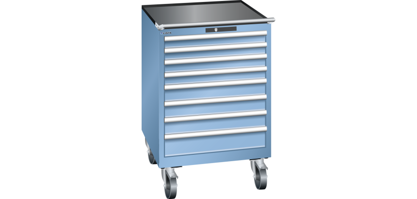 Armoire à tiroirs Lista 36 x 36E  H 111,2 x L 71,7 x P 72,5 cm 8 tiroirs, roues Ø 16 cm Key Lock