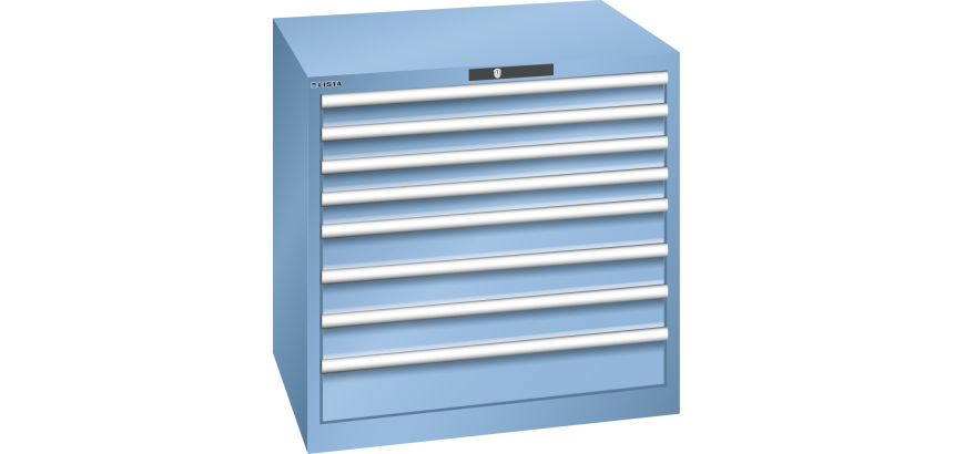 Armoire à tiroirs Lista 45 x 36E  H 85 x L 87 x P 72,5 cm 8 tiroirs Key Lock