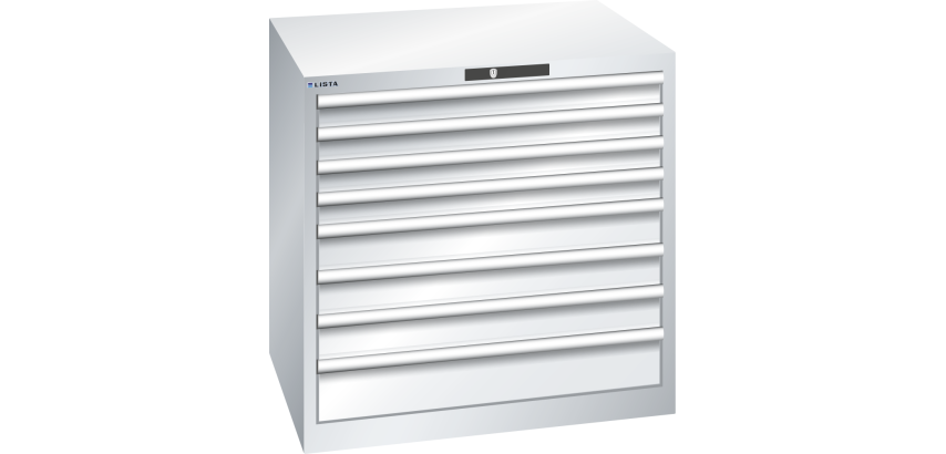 Armoire à tiroirs Lista 45 x 36E  H 85 x L 87 x P 72,5 cm 8 tiroirs Key Lock
