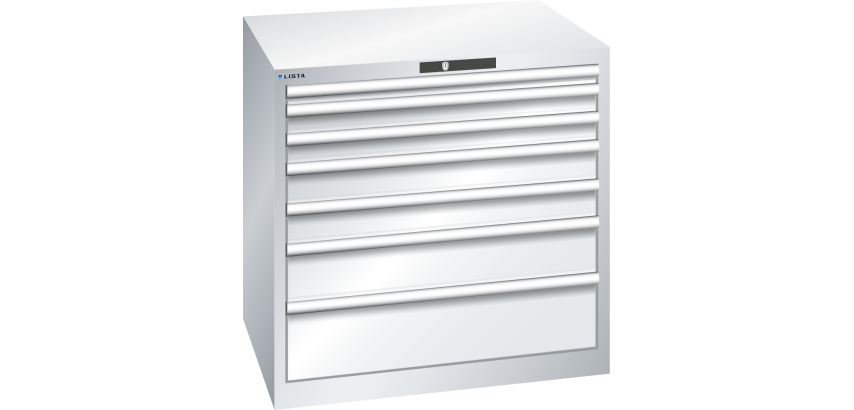 Armoire à tiroirs Lista 45 x 36E  H 85 x L 87 x P 72,5 cm 7 tiroirs Key Lock