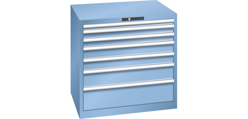 Armoire à tiroirs Lista 45 x 36E  H 85 x L 87 x P 72,5 cm 7 tiroirs Key Lock