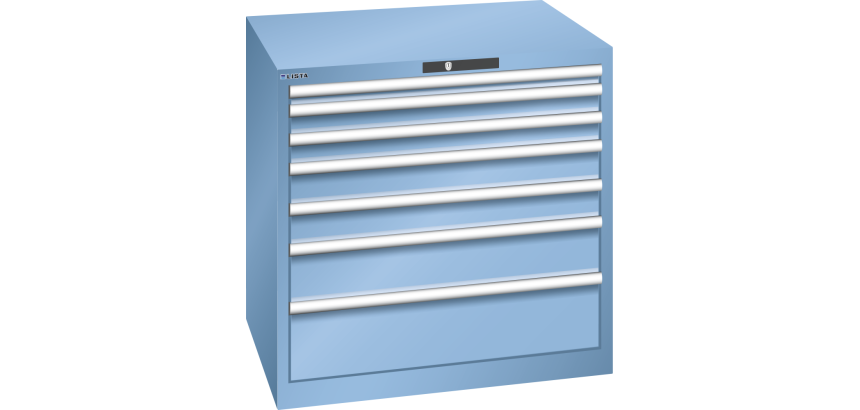 Armoire à tiroirs Lista 45 x 36E  H 85 x L 87 x P 72,5 cm 7 tiroirs Key Lock