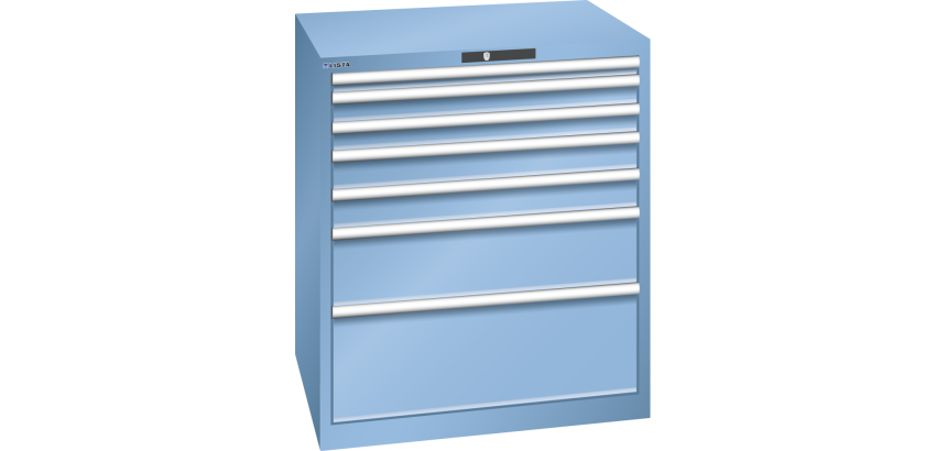 Armoire à tiroirs Lista 45 x 36E  H 100 x L 87 x P 72,5 cm 7 tiroirs Key Lock
