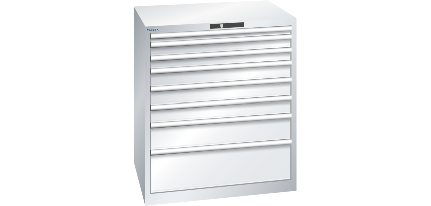 Armoire à tiroirs Lista 45 x 36E  H 100 x L 87 x P 72,5 cm 8 tiroirs Key Lock