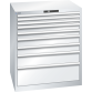 LISTA - Armoire à tiroirs 45x36E (LxPxH) 870x725x1000mm 9 tiroirs (3x50/2x75/2x100/1x150/1x250**) 75/**200kg KEY Lock Gris clair RAL 7035