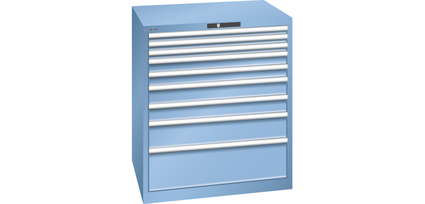 Armoire à tiroirs Lista 45 x 36E  H 100 x L 87 x P 72,5 cm 9 tiroirs Key Lock