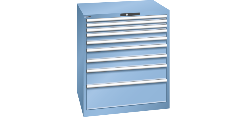 Armoire à tiroirs Lista 45 x 36E  H 100 x L 87 x P 72,5 cm 9 tiroirs Key Lock