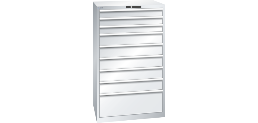 Armoire à tiroirs Lista 45 x 36E  H 145 x L 87 x P 72,5 cm 9 tiroirs Key Lock