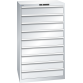 LISTA - Armoire à tiroirs 45x36E (LxPxH) 870x725x1450mm 9 tiroirs (9x150) 75kg KEY Lock Gris clair RAL 7035