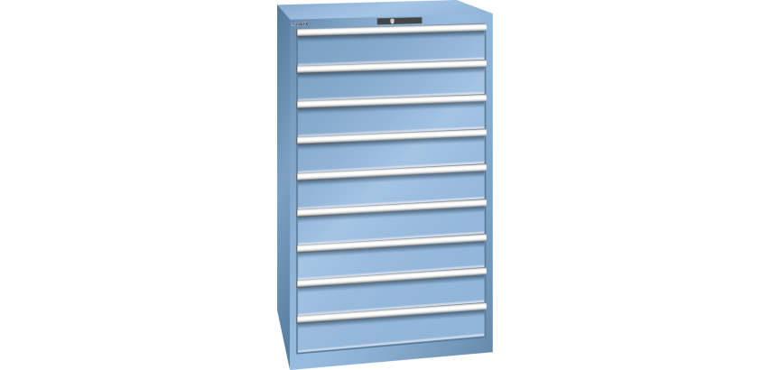 Armoire à tiroirs Lista 45 x 36E  H 145 x L 87 x P 72,5 cm 9 tiroirs Key Lock