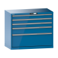LISTA - Armoire à tiroirs 54x27E (LxPxH) 1023x572x850mm 5 tiroirs (3x100/1x150/1x300) 200kg KEY Lock Bleu clair RAL 5012