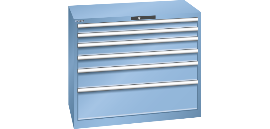 Armoire à tiroirs Lista 54 x 27E  H 85 x L 102,3 x P 57,2 cm 5 tiroirs Key Lock
