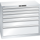 LISTA - Armoire à tiroirs 54x27E (LxPxH) 1023x572x850mm 6 tiroirs (2x75/2x100/1x150/1x250**) 75/**200kg KEY Lock Gris clair RAL 7035