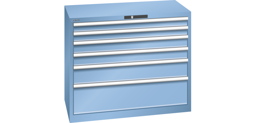Armoire à tiroirs Lista 54 x 27E  H 85 x L 102,3 x P 57,2 cm 6 tiroirs Key Lock