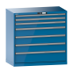 LISTA - Armoire à tiroirs 54x27E (LxPxH) 1023x572x1000mm 7 tiroirs (2x75/1x100/3x150/1x200) 200kg KEY Lock Bleu clair RAL 5012