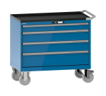 Armoire à tiroirs Lista 54 x 27E  H 96,2 x L 102,3 x P 57,2 cm 4 tiroirs, roues Ø 16 cm Key Lock