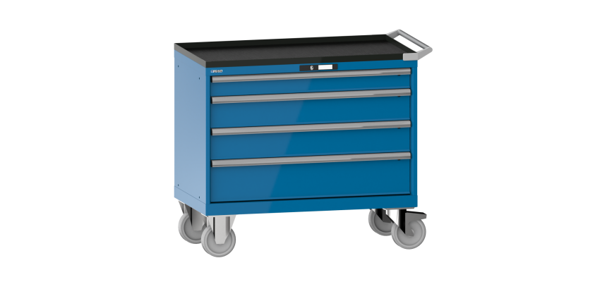 Armoire à tiroirs Lista 54 x 27E  H 96,2 x L 102,3 x P 57,2 cm 4 tiroirs, roues Ø 16 cm Key Lock