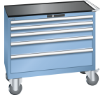 Armoire à tiroirs Lista 54 x 27E  H 96,2 x L 102,3 x P 57,2 cm 5 tiroirs, roues Ø 16 cm Key Lock