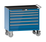 Armoire à tiroirs Lista 54 x 27E  H 96,2 x L 102,3 x P 57,2 cm 6 tiroirs, roues Ø 16 cm Key Lock