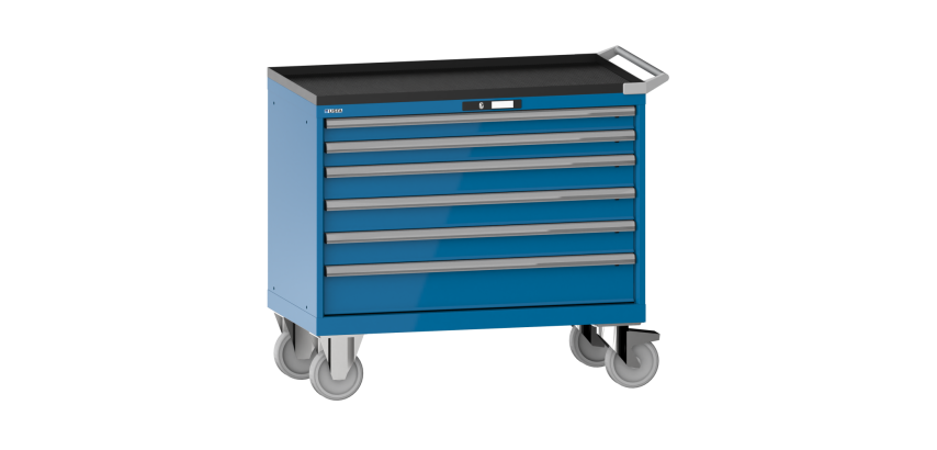 Armoire à tiroirs Lista 54 x 27E  H 96,2 x L 102,3 x P 57,2 cm 6 tiroirs, roues Ø 16 cm Key Lock