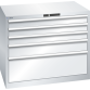 LISTA - Armoire à tiroirs 54x36E (LxPxH) 1023x725x850mm 5 tiroirs (3x100/1x150/1x300**) 75/**200kg KEY Lock Gris clair RAL 7035