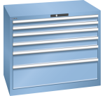 Armoire à tiroirs Lista 54 x 36E  H 85 x L 102,3 x P 72,5 cm 6 tiroirs Key Lock