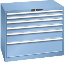 Armoire à tiroirs Lista 54 x 36E  H 85 x L 102,3 x P 72,5 cm 6 tiroirs Key Lock