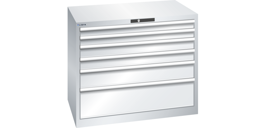 Armoire à tiroirs Lista 54 x 36E  H 85 x L 102,3 x P 72,5 cm 6 tiroirs Key Lock