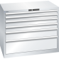 LISTA - Armoire à tiroirs 54x36E (LxPxH) 1023x725x850mm 6 tiroirs (2x75/2x100/1x150/1x250**) 75/**200kg KEY Lock Gris clair RAL 7035