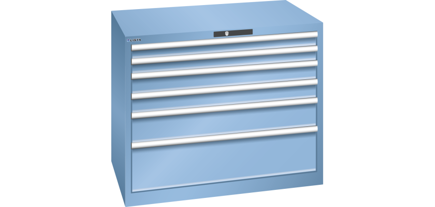Armoire à tiroirs Lista 54 x 36E  H 85 x L 102,3 x P 72,5 cm 6 tiroirs Key Lock