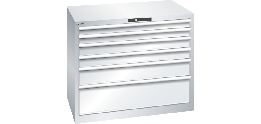 Armoire à tiroirs Lista 54 x 36E  H 85 x L 102,3 x P 72,5 cm 6 tiroirs Key Lock