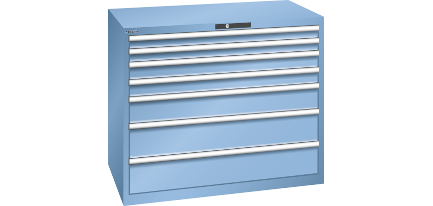Armoire à tiroirs Lista 64 x 36E  H 100 x L 119,3  x P 72,5 cm 7 tiroirs Key Lock