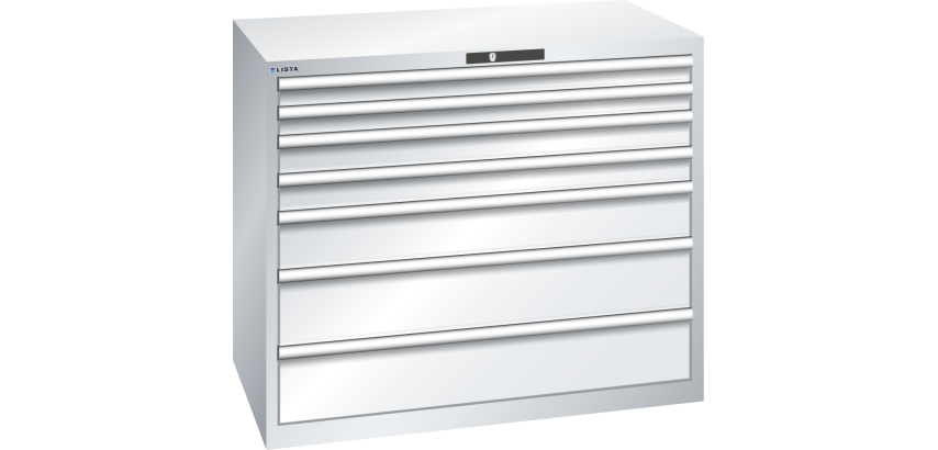 Armoire à tiroirs Lista 64 x 36E  H 100 x L 119,3  x P 72,5 cm 7 tiroirs Key Lock