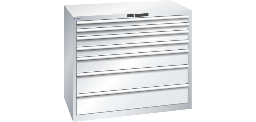 Armoire à tiroirs Lista 64 x 36E  H 100 x L 119,3  x P 72,5 cm 7 tiroirs Key Lock