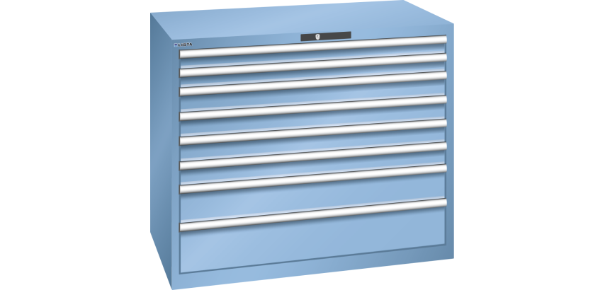 Armoire à tiroirs Lista 64 x 36E  H 100 x L 119,3  x P 72,5 cm 8 tiroirs Key Lock