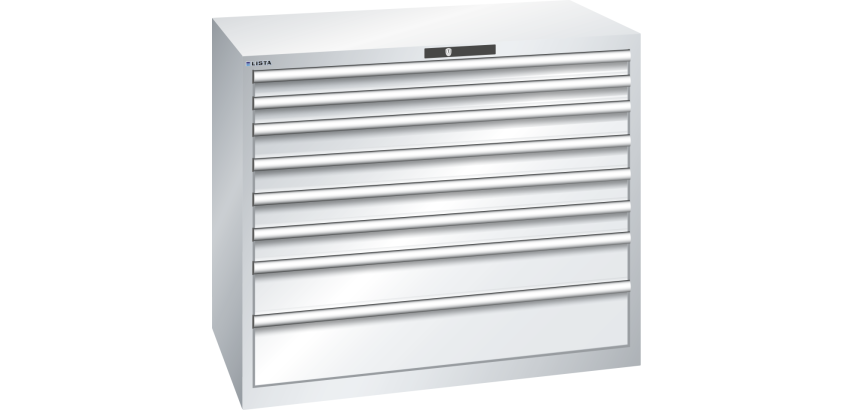 Armoire à tiroirs Lista 64 x 36E  H 100 x L 119,3  x P 72,5 cm 8 tiroirs Key Lock