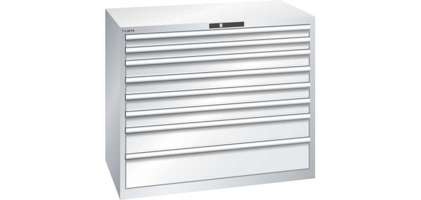 Armoire à tiroirs Lista 64 x 36E  H 100 x L 119,3  x P 72,5 cm 8 tiroirs Key Lock